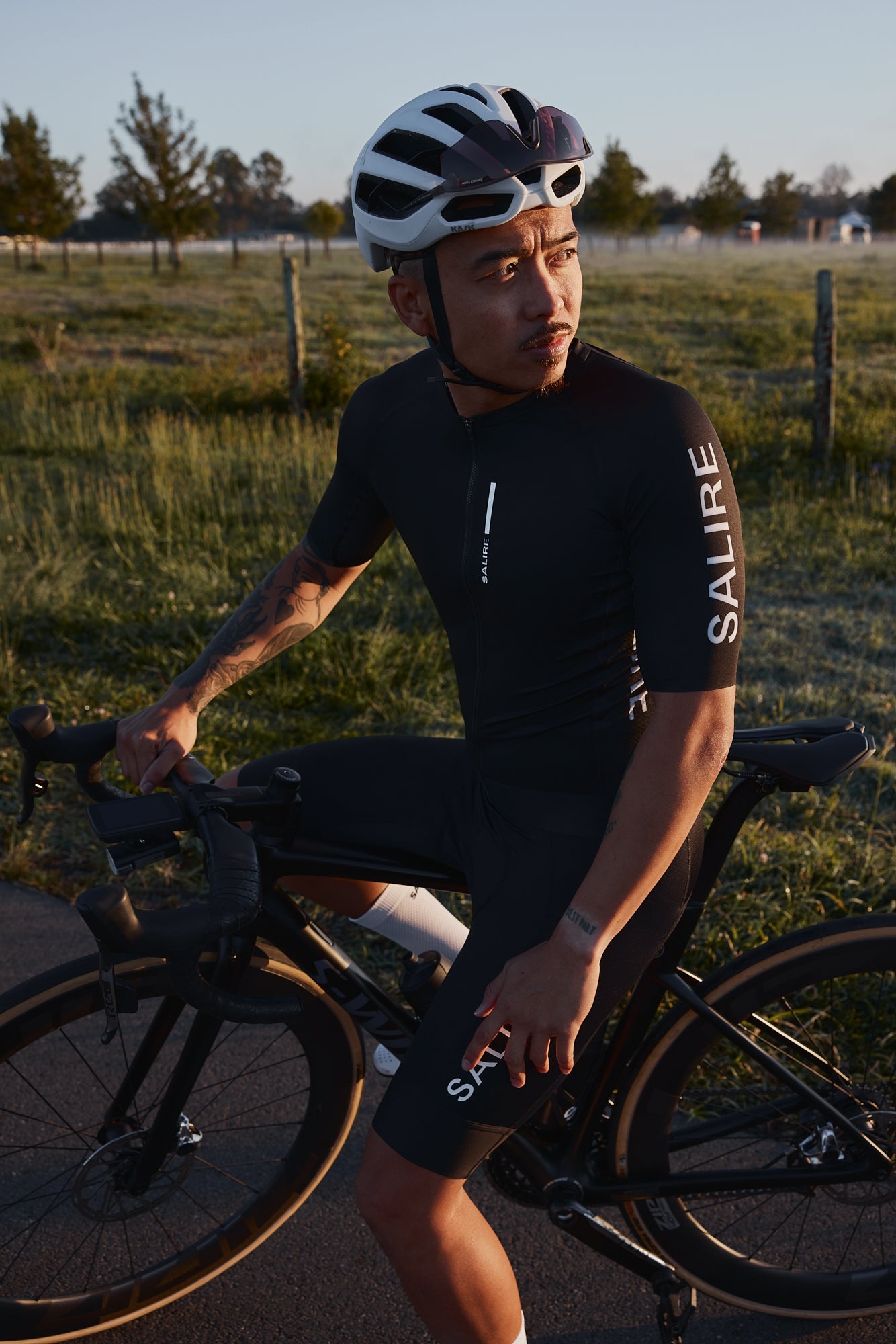 Salire black cycling jersey men's