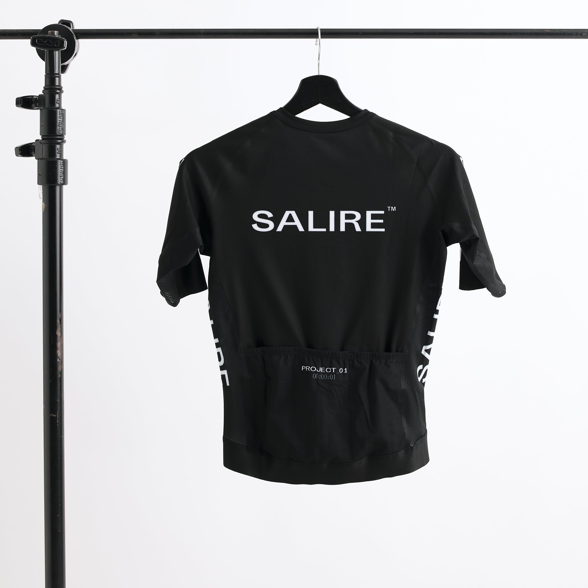 Salire black cycling jersey men's