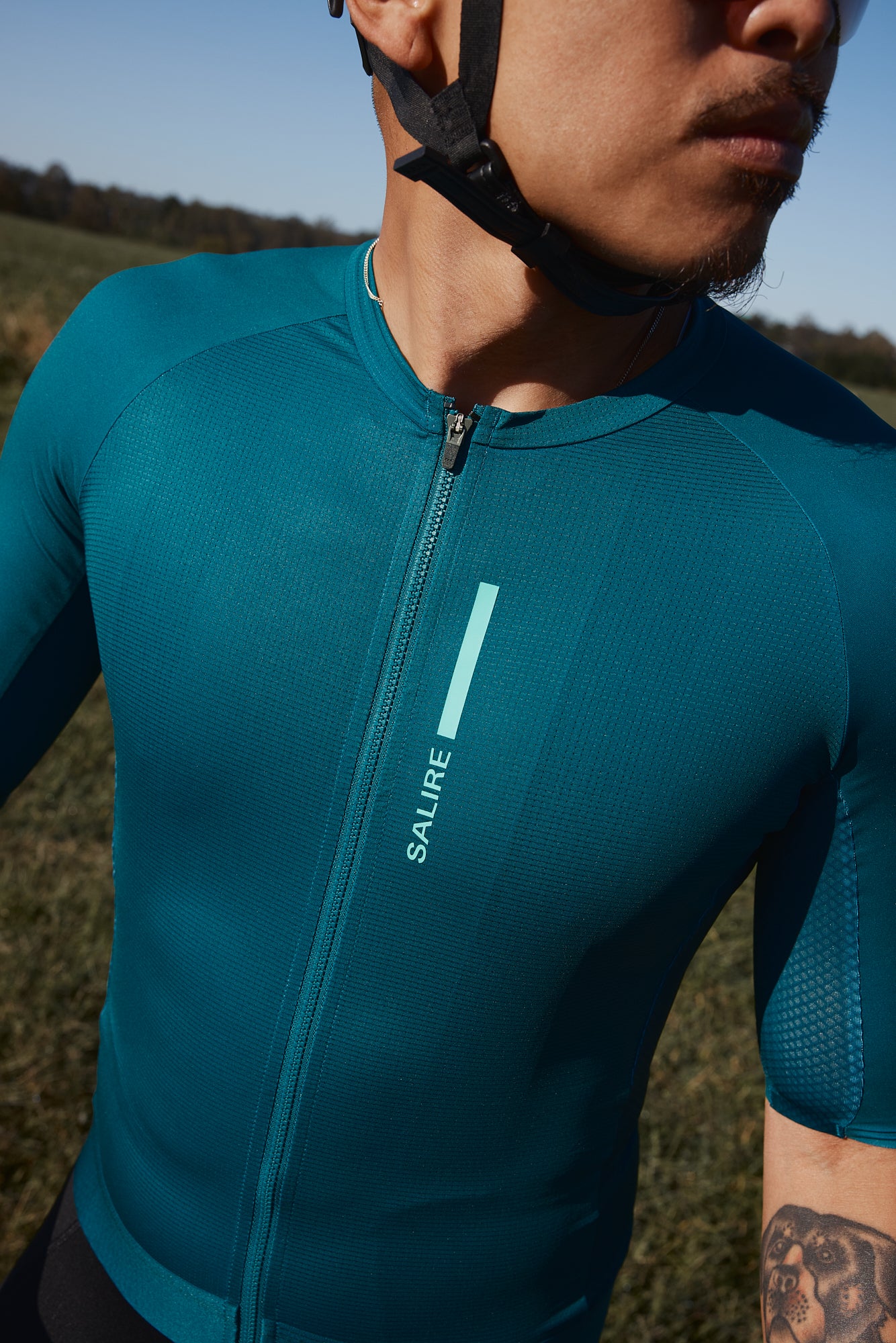 Salire men's deep teal cycling jersey