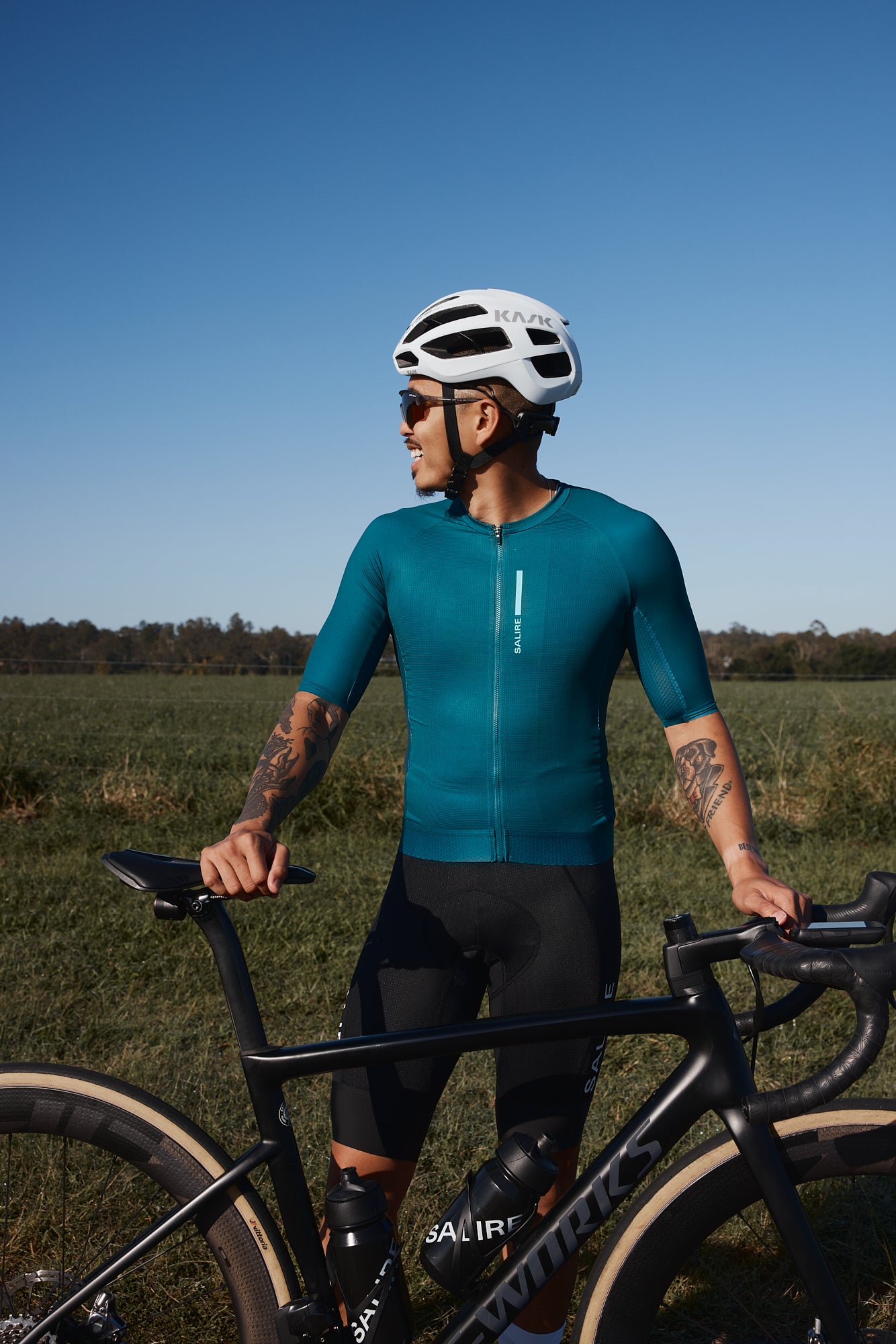 Salire men's deep teal cycling jersey