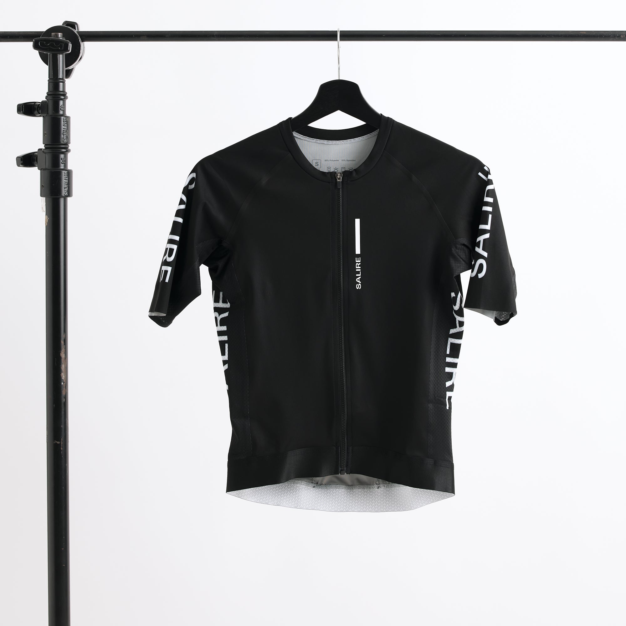 Salire black cycling jersey men's