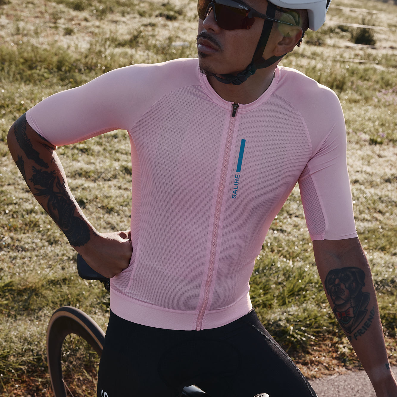 Salire men's pink cycling jersey