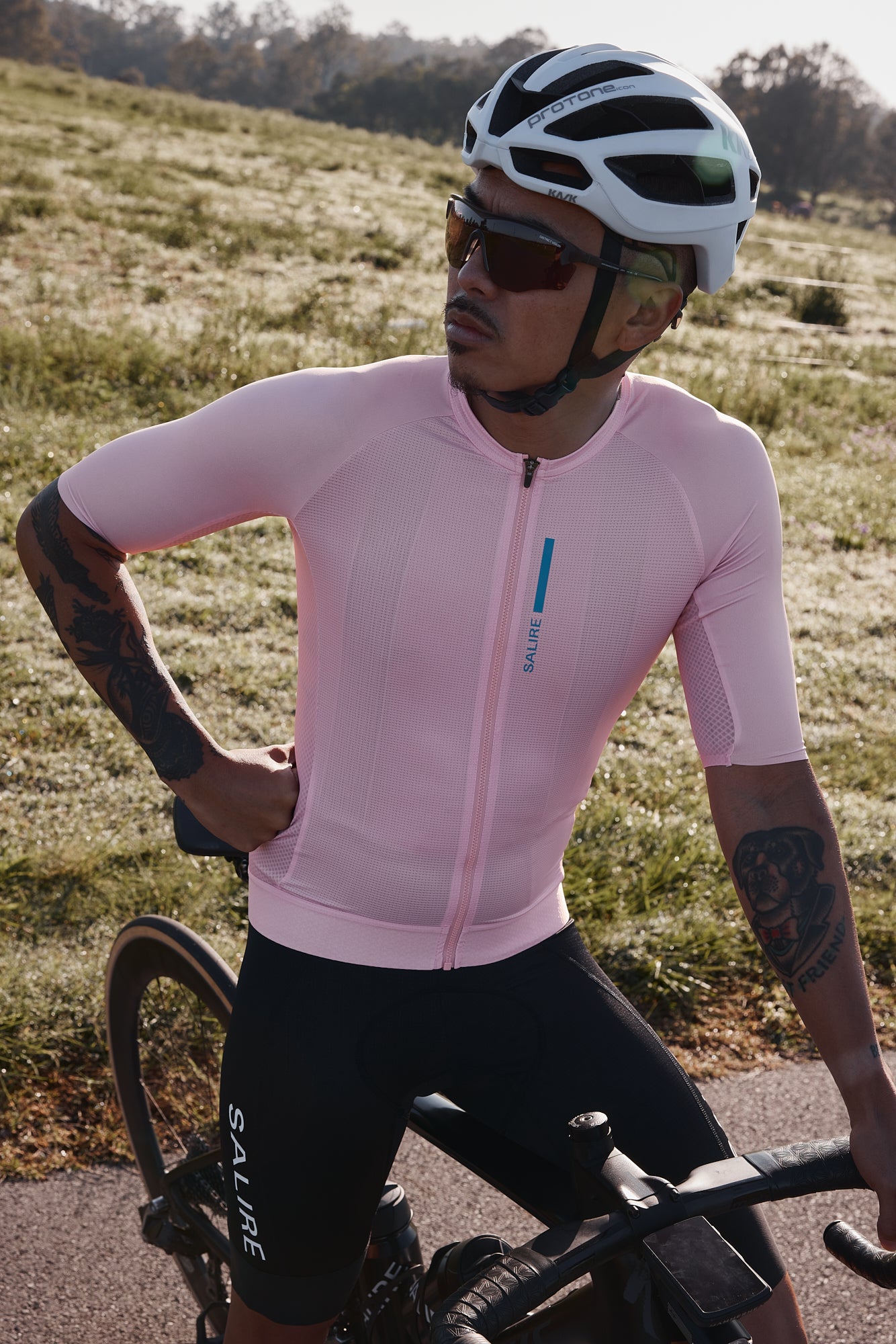 Salire men's pink cycling jersey