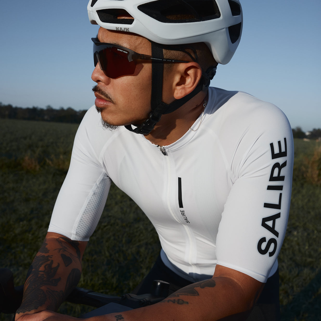 Salire men's white cycling jersey