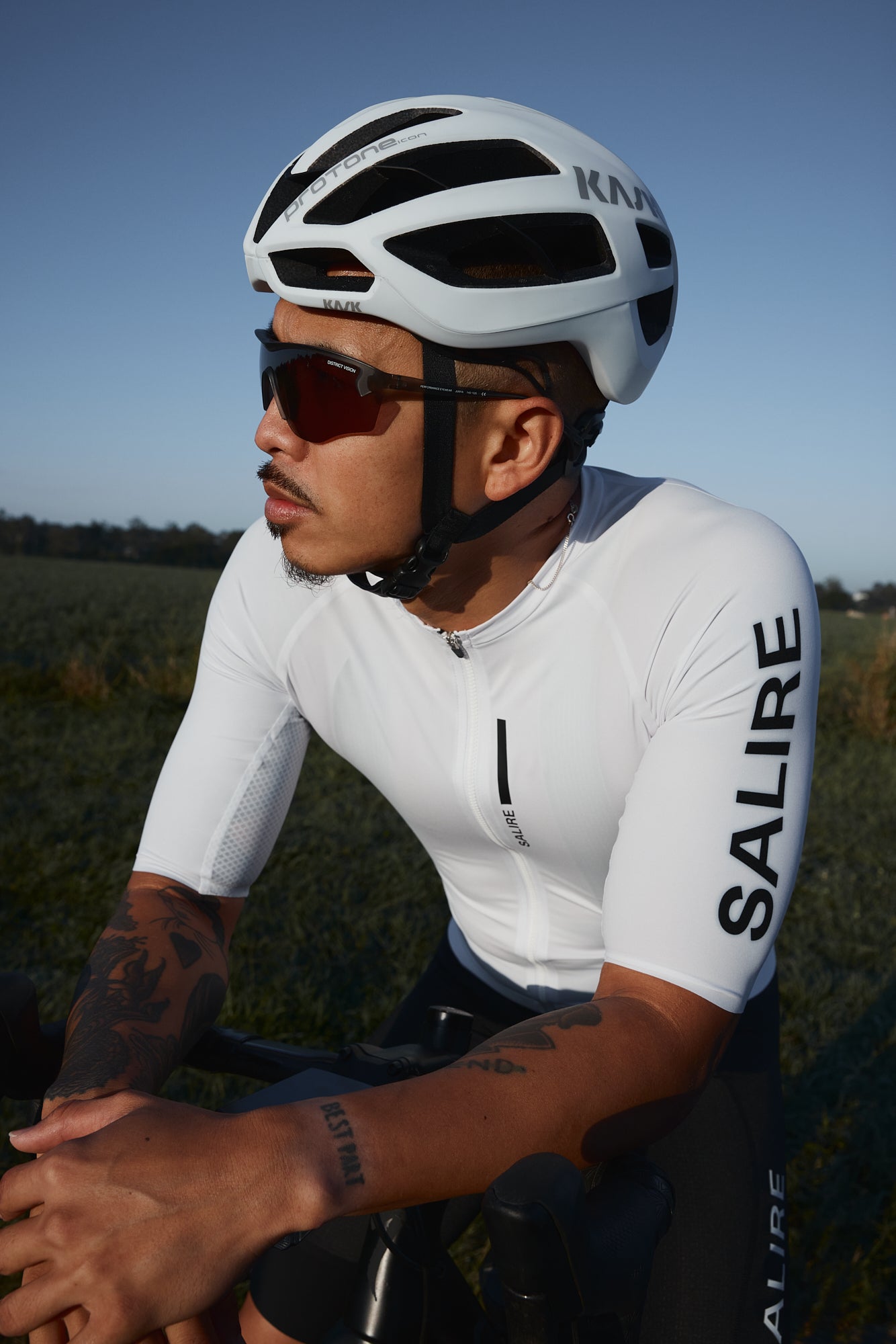 Salire men's white cycling jersey