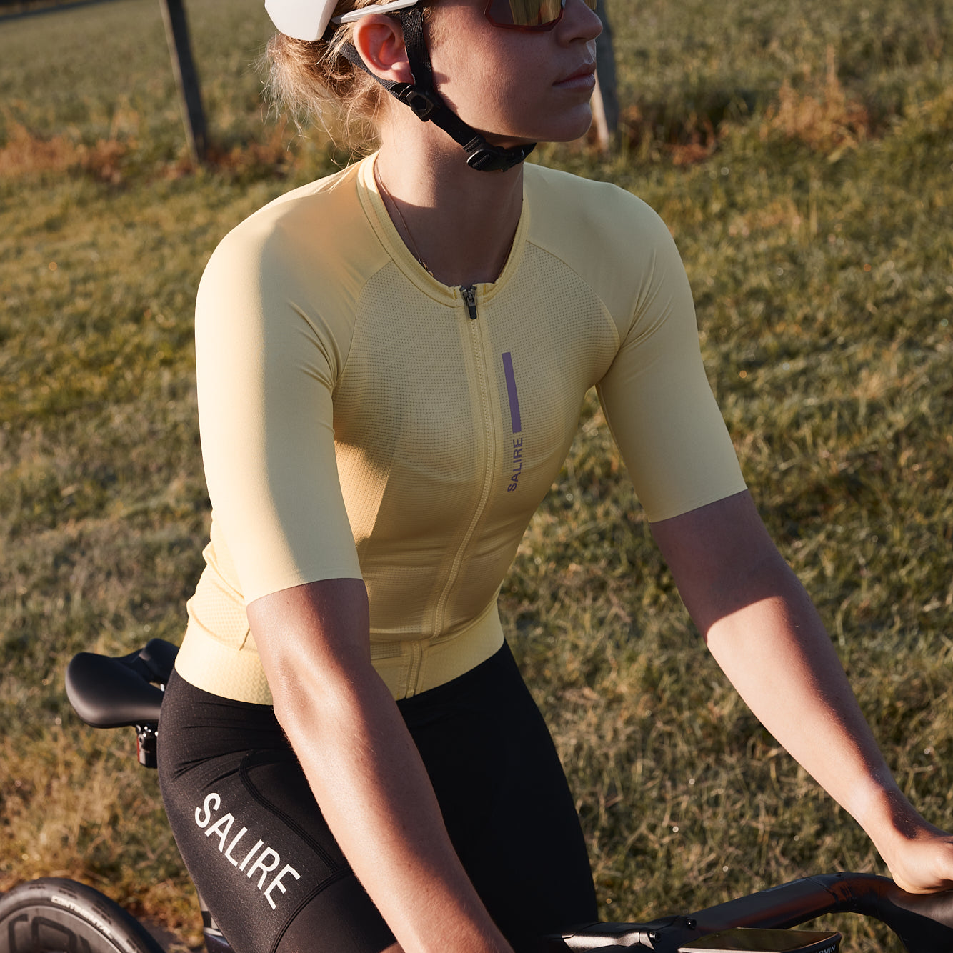 salire women's cycling jersey yellow