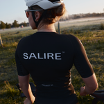 salire women's black cycling jersey