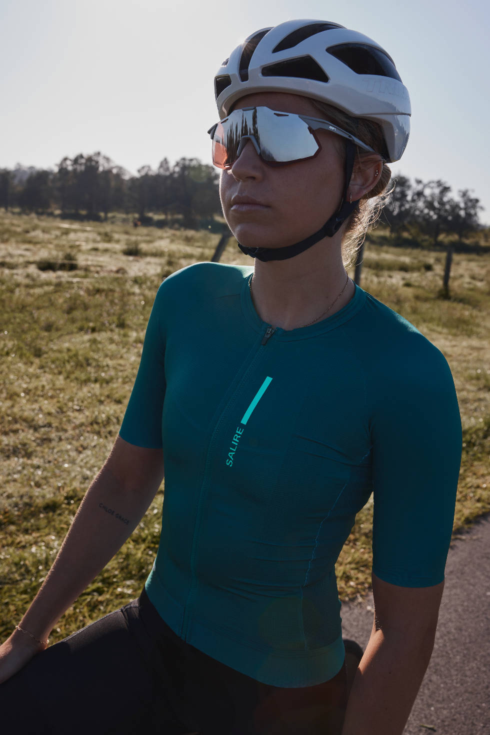 salire women's cycling jersey deep teal